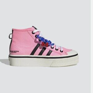 NEW Adidas Hello Kitty Nizza Platform Mid Pink Glow Shoe Sneaker Womens